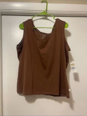 Bay Studio Brown Scoop Neck Tank Top size 2X NWT